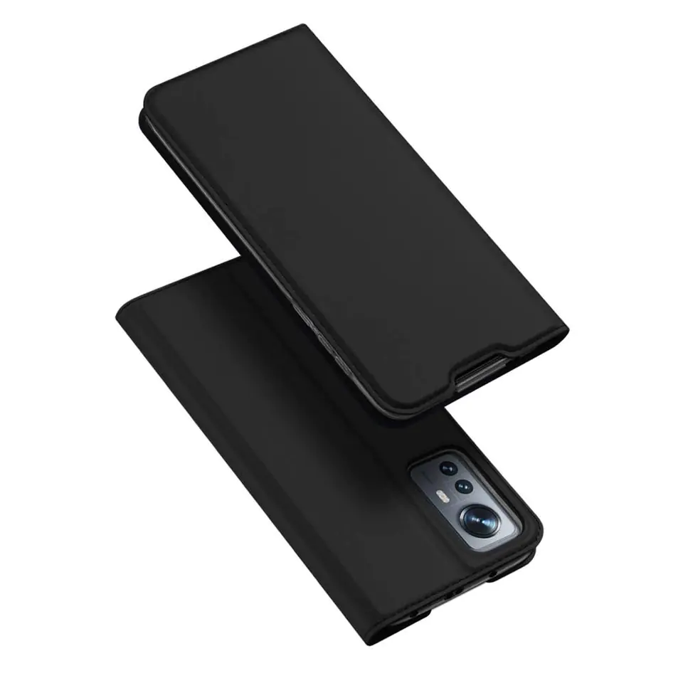 ⁨Etui XIAOMI 12 LITE z Klapką Eko Skóra Dux Ducis Skin Leather czarne⁩ w sklepie Wasserman.eu