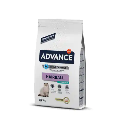⁨ADVANCE Hairball Sterilized - sucha karma dla kotów sterylizowanych 3kg [923915]⁩ w sklepie Wasserman.eu