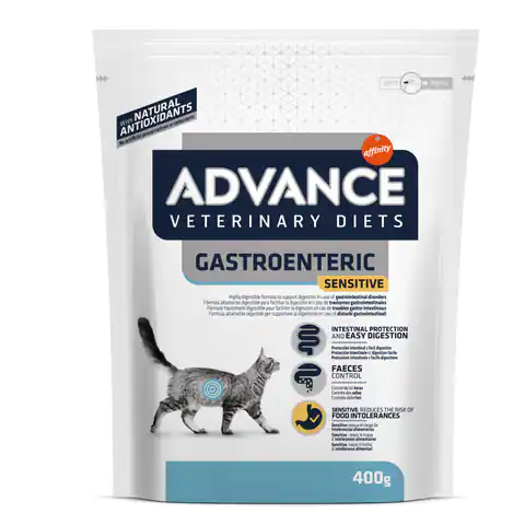 ⁨ADVANCE DIET Gastroenteric Sensitive - Trockenfutter für Katzen mit Nahrungsmittelempfindlichkeit 400g [928228]⁩ im Wasserman.eu