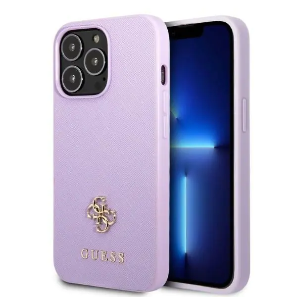 ⁨Guess GUHCP13XPS4MU iPhone 13 Pro Max 6,7" purpurowy/purple hardcase Saffiano 4G Small Metal Logo⁩ w sklepie Wasserman.eu