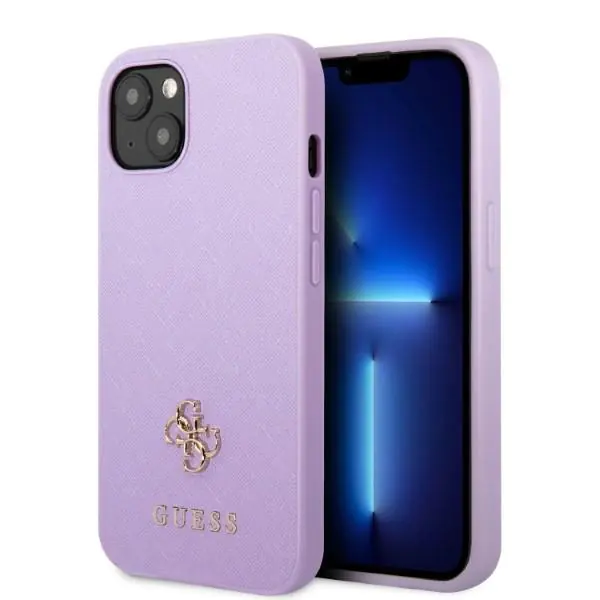 ⁨Guess GUHCP13SPS4MU iPhone 13 mini 5,4" magenta/purple hardcase Saffiano 4G Small Metal Logo⁩ at Wasserman.eu