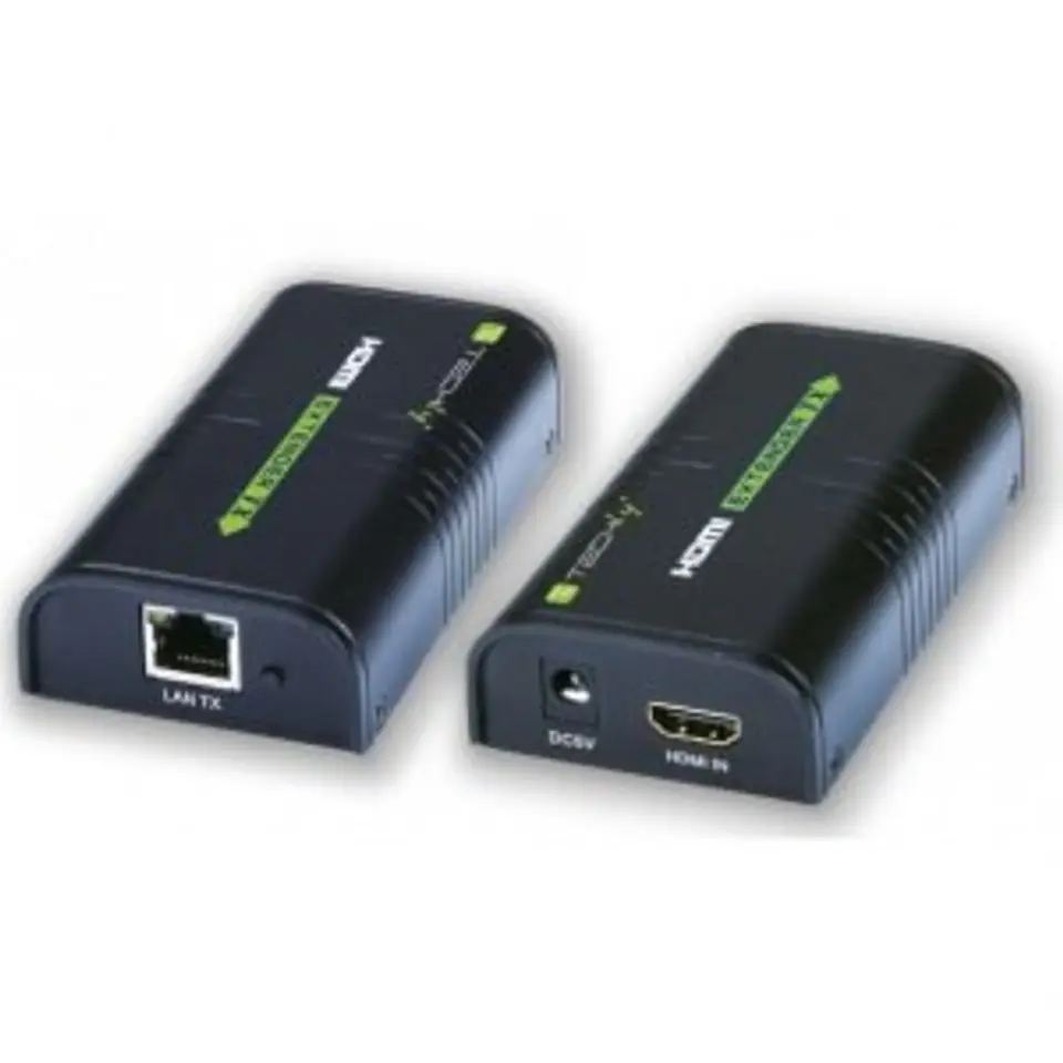 ⁨Extender/HDMI splitter after cable Cat.5e/6/6a/7 up to 120m, over IP, black⁩ at Wasserman.eu