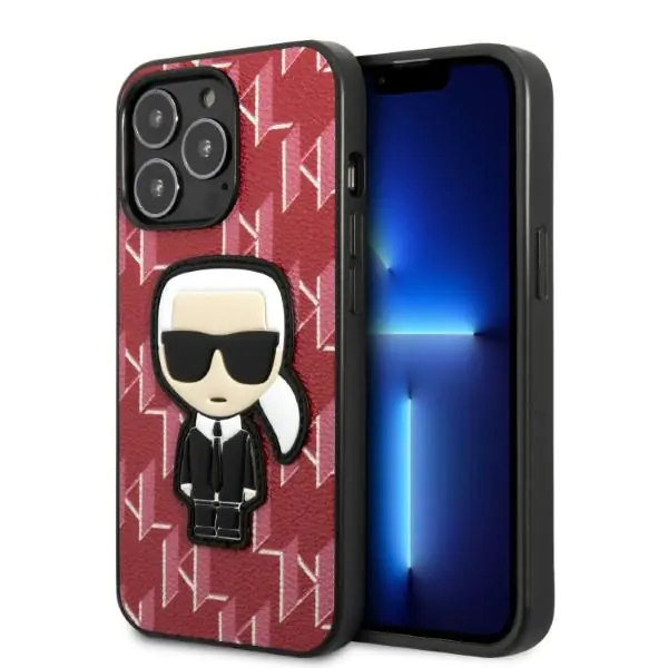 ⁨Karl Lagerfeld KLHCP13LPMNIKPI iPhone 13 Pro / 13 6,1" hardcase czerwony/red Monogram Ikonik Patch⁩ w sklepie Wasserman.eu