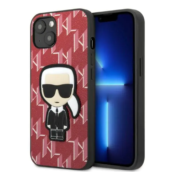 ⁨Karl Lagerfeld KLHCP13MPMNIKPI iPhone 13 6,1" hardcase czerwony/red Monogram Ikonik Patch⁩ w sklepie Wasserman.eu