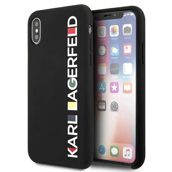 ⁨Karl Lagerfeld KLHCPXBHWHBK iPhone X/XS hardcase black/black Glossy Bauhaus⁩ at Wasserman.eu