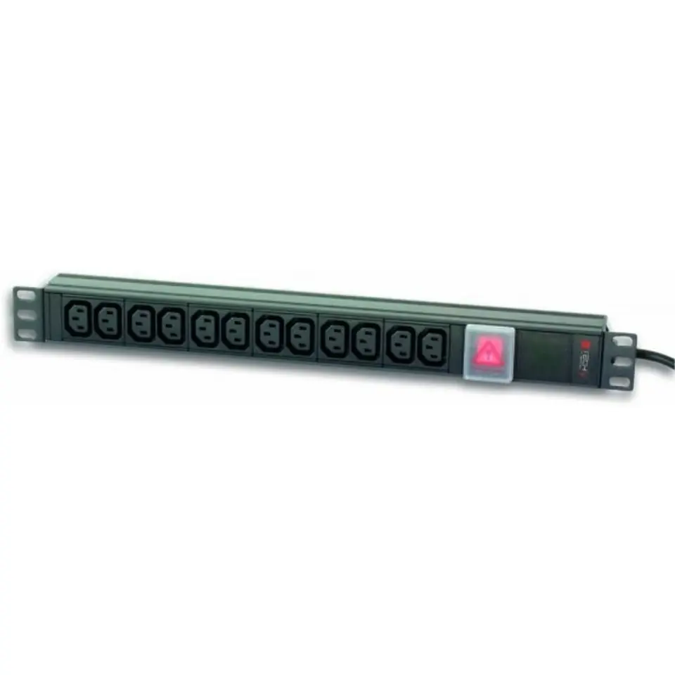 ⁨Rack 19 "rack for UPS 12 sockets, 2m black, 250V/16A⁩ at Wasserman.eu