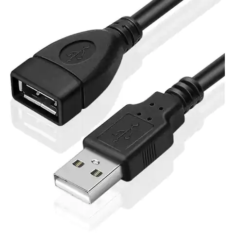 ⁨Kabel przedłużacz USB A/M -> USB A/F USB 2.0 3m czarny BULK⁩ w sklepie Wasserman.eu