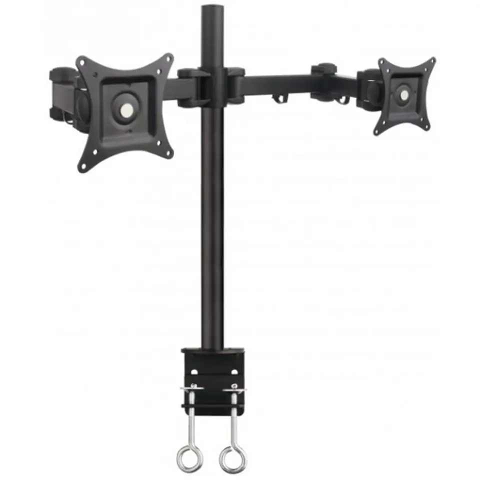 ⁨Uchwyt biurkowy LCD/LED 13-27 cali podwójny 2x10kg, czarny⁩ w sklepie Wasserman.eu