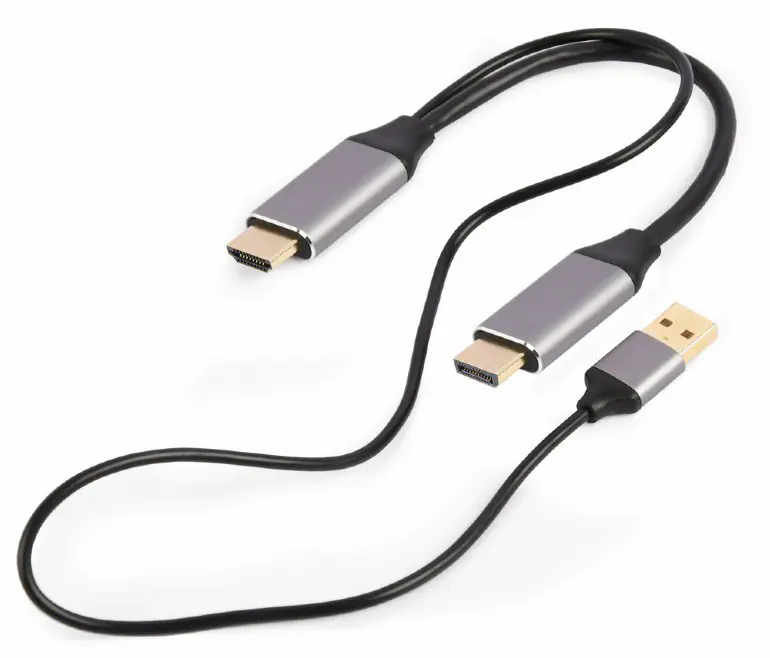 ⁨Adapter GEMBIRD A-HDMIM-DPM-01 HDMI - DisplayPort + USB⁩ w sklepie Wasserman.eu