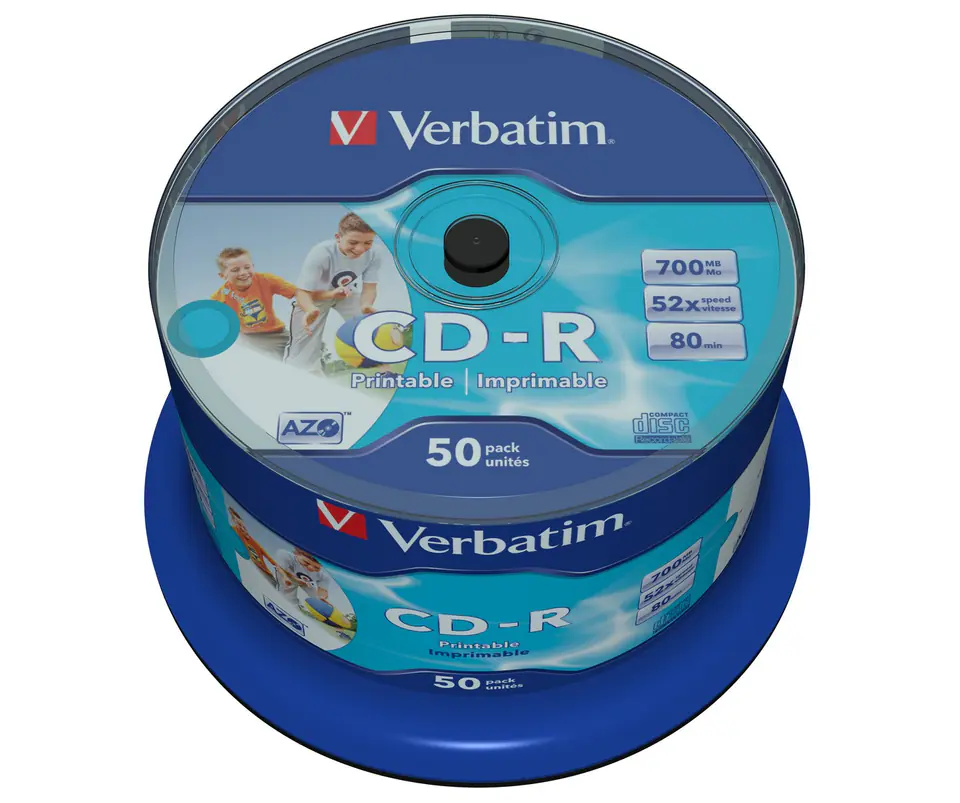 CD-R 52x 700MB 50P CB Printable 43438 at Wasserman.eu