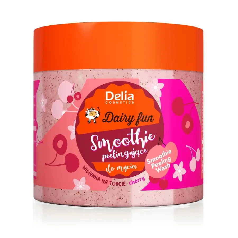 ⁨Delia Dairy Fun peelingujące smoothie do mycia ciała Wisienka na Torcie 350ml⁩ w sklepie Wasserman.eu