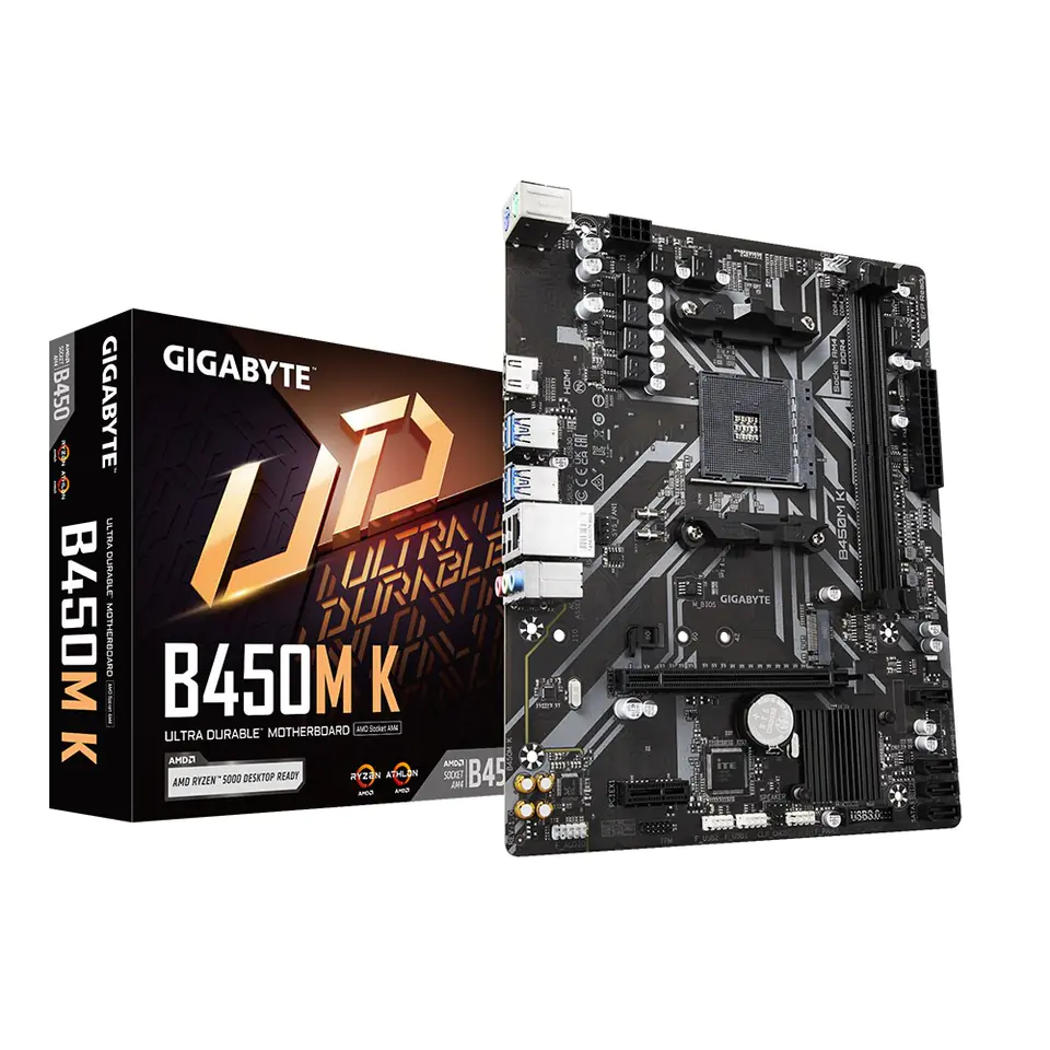 ⁨Gigabyte B450M K (rev. 1.0) AMD B450 Socket AM4 micro ATX⁩ at Wasserman.eu