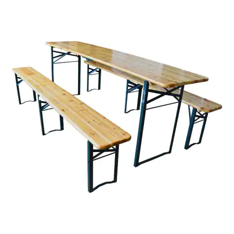 ⁨Zestaw Mebli drewnianych ewentowych komplet stół+ławka ogrodowe⁩ w sklepie Wasserman.eu