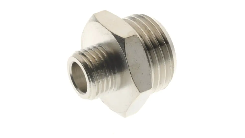 ⁨Brass reduction nipple nickel-plated from G3/8z to G1/2z2030 3/8-1/2⁩ at Wasserman.eu