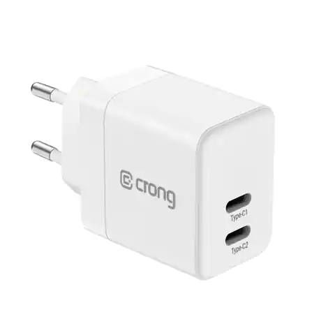 ⁨Crong Utra Compact GaN - Wall charger 35W PD 3.0 2x USB-C (white)⁩ at Wasserman.eu