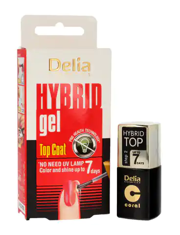 ⁨Delia Cosmetics Hybrid Gel Top Coat 7 days  11ml⁩ w sklepie Wasserman.eu