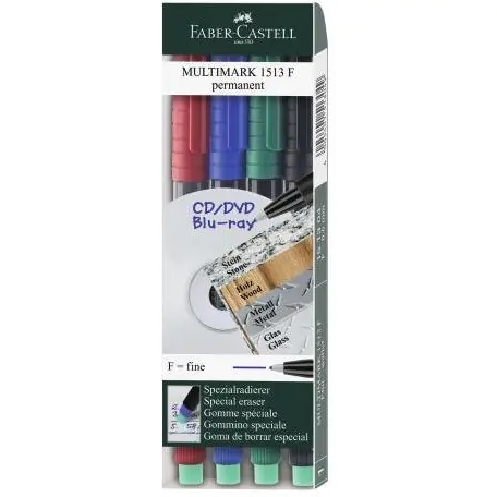 ⁨Permanent marker F 0.6mm 4colours 151304 FABER-CASTELL⁩ at Wasserman.eu