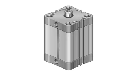 ⁨Pneumatic cylinder compact ISO21287 with single-sided piston rod with internal thread.Piston diameter 80mm stroke 125mm,NSKI080.0125⁩ at Wasserman.eu