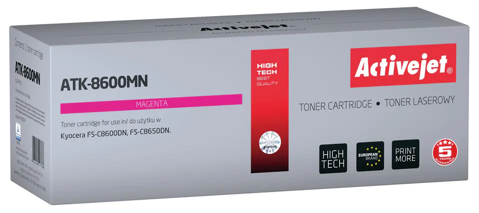 ⁨Activejet ATK-8600MN toner (replacement for Kyocera TK-8600M; Supreme; 20000 pages; magenta)⁩ at Wasserman.eu
