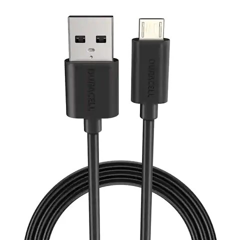 ⁨Duracell USB to Micro USB Cable 2m (Black)⁩ at Wasserman.eu
