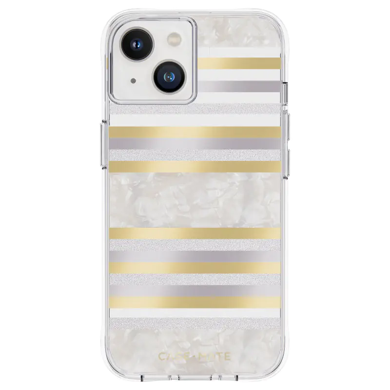 ⁨Case-Mate Pearl Stripes MagSafe - Etui iPhone 14 / iPhone 13 zdobione masą perłową (Pearl Stripes)⁩ w sklepie Wasserman.eu