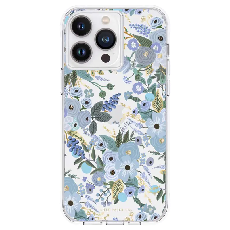 ⁨Rifle Paper Clear - Etui iPhone 14 Pro Max (Garden Party Blue)⁩ w sklepie Wasserman.eu