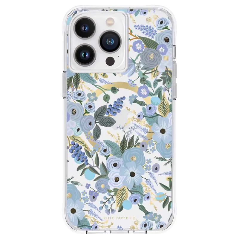 ⁨Rifle Paper Clear MagSafe - Etui iPhone 14 Pro Max (Garden Party Blue)⁩ w sklepie Wasserman.eu