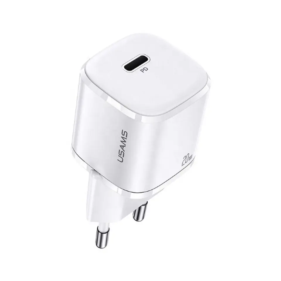 ⁨USAMS Ład. siec. 1xUSB-C T36 mini 20W (only head) PD3.0 Fast Charging biały/white CC124TC02 (US-CC124)⁩ w sklepie Wasserman.eu