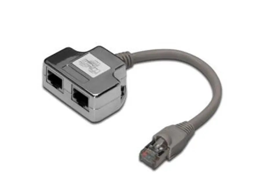 ⁨Adapter RJ45  na kablu / 2x gniazdo RJ45 ekran⁩ w sklepie Wasserman.eu