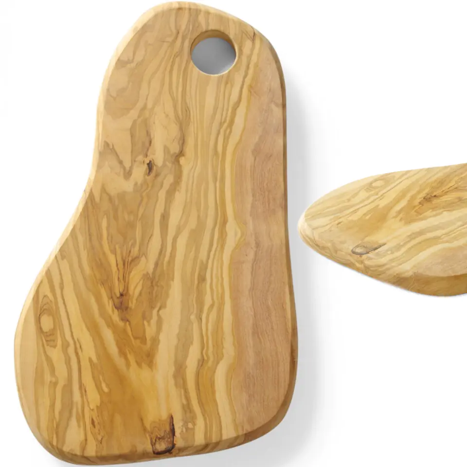 ⁨Olive wood serving board with hole 350 x 210 x 18 mm - Hendi 505236⁩ at Wasserman.eu