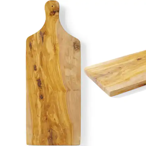 ⁨Deska do serwowania z drewna oliwnego z uchwytem 600 x 200 x 18 mm - Hendi 505267⁩ w sklepie Wasserman.eu