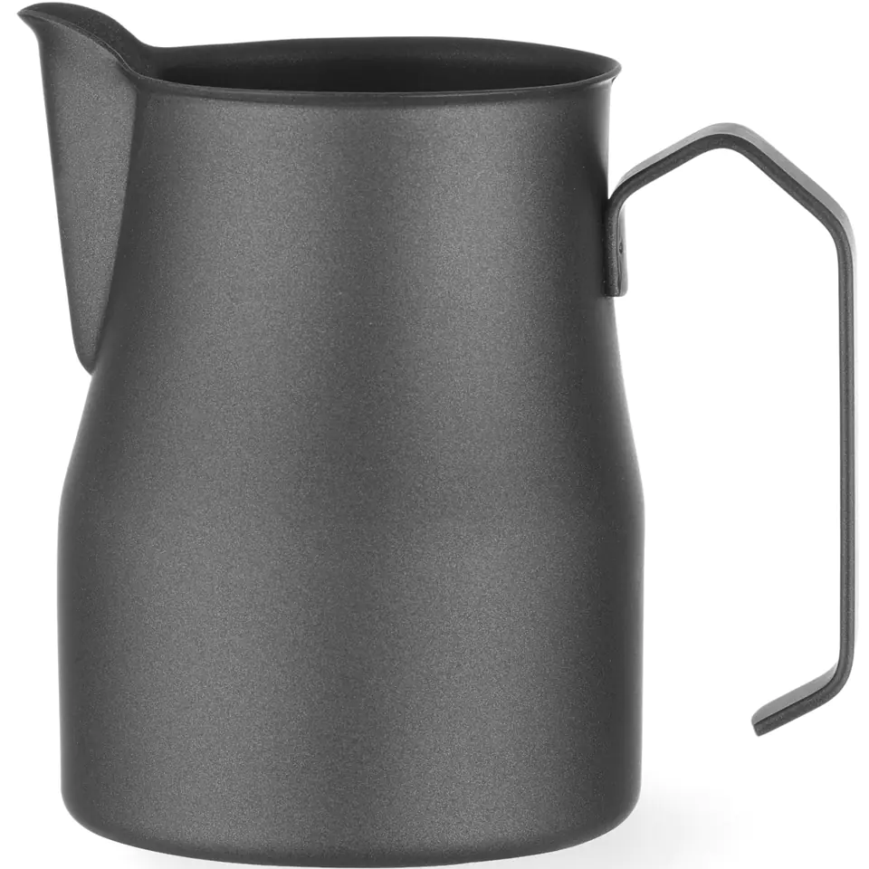 ⁨Dzbanek do spieniania mleka do kawy latte cappuccino 0.7 l czarny - Hendi 451045⁩ w sklepie Wasserman.eu