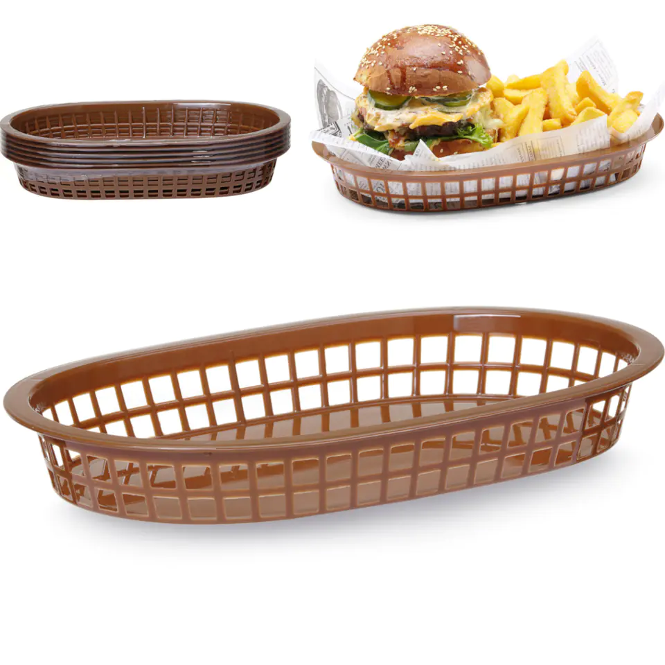 ⁨Bread basket oval brown 6 pcs. - Hendi 426296⁩ at Wasserman.eu