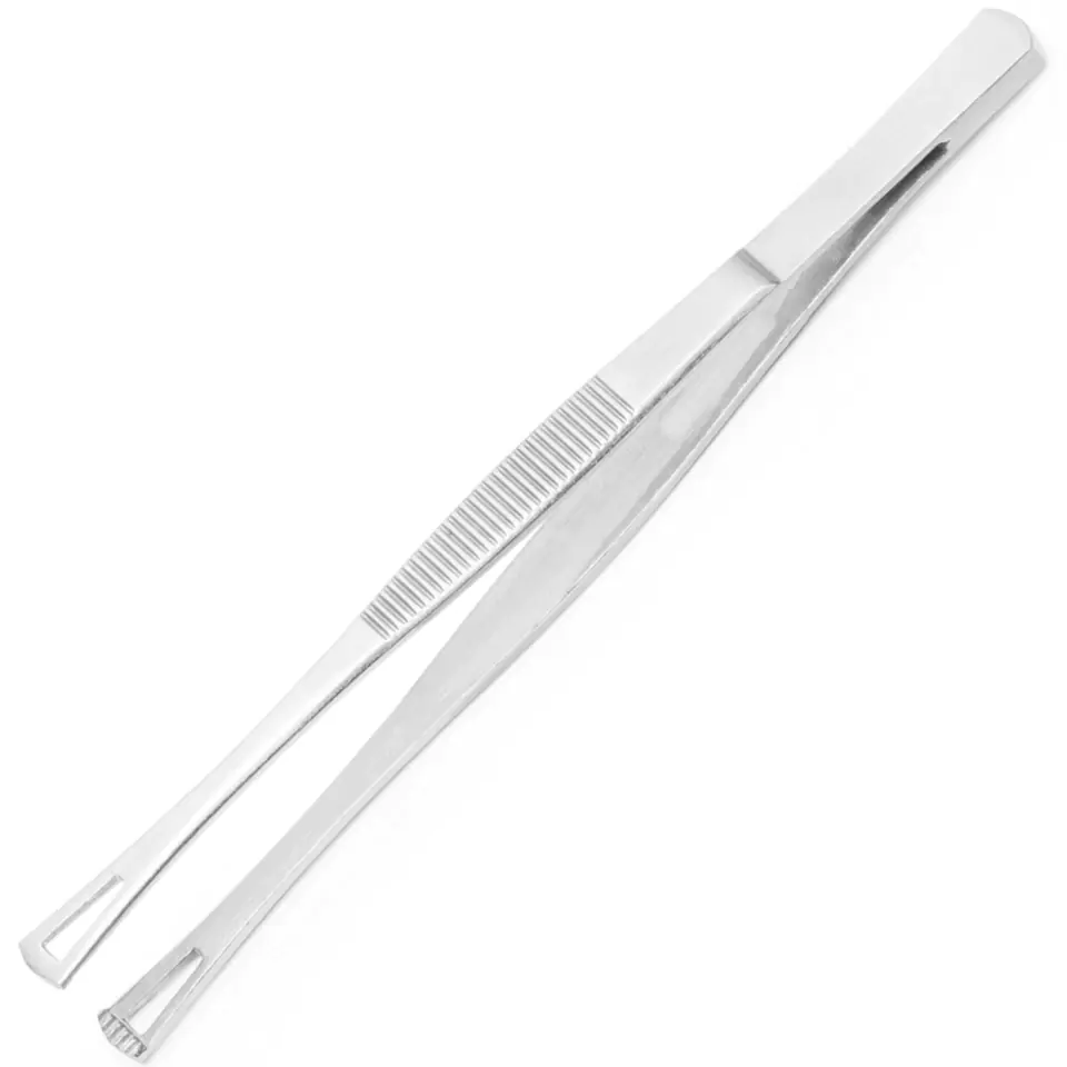 ⁨Kitchen tweezers with square tips and holes 145 mm - Hendi 680162⁩ at Wasserman.eu