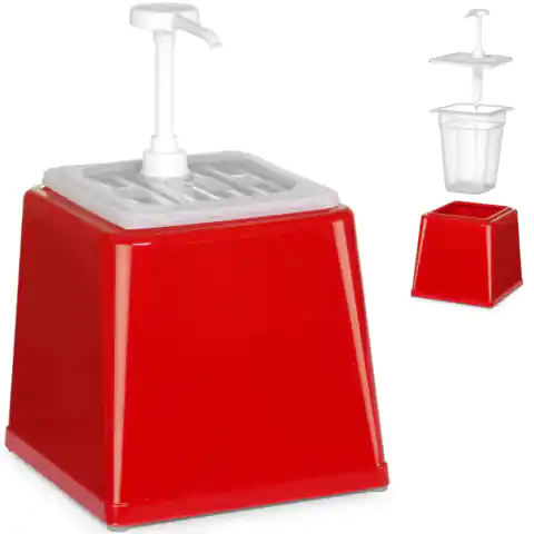 ⁨Dispenser for ketchup sauces with pump 2.5 l red - Hendi 203521⁩ at Wasserman.eu