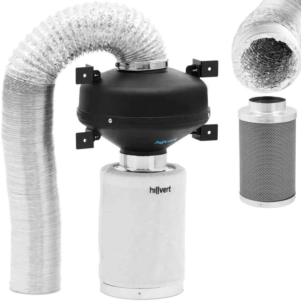 ⁨Ventilation kit, fan, carbon filter 30 cm, ventilation pipe avg. 100 mm 10 m⁩ at Wasserman.eu