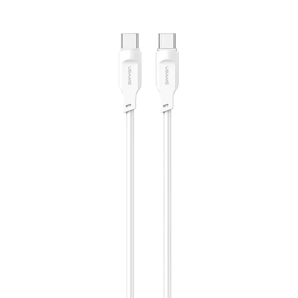 ⁨USAMS Kabel USB-C na USB-C PD Fast Charging 1,2m 100W Lithe Series biały/white SJ567USB02 (US-SJ567)⁩ w sklepie Wasserman.eu