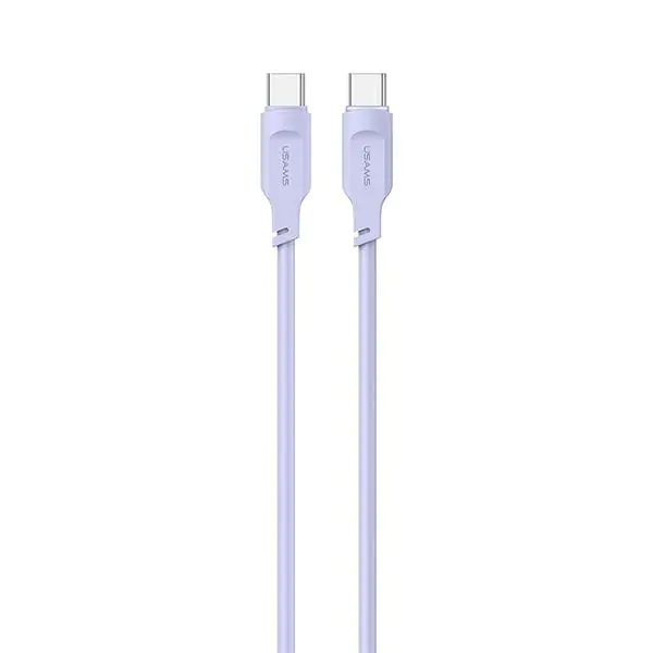 ⁨USAMS Kabel USB-C na USB-C PD Fast Charging 1,2m 100W Lithe Series purpurowy/purple SJ567USB03 (US-SJ567)⁩ w sklepie Wasserman.eu