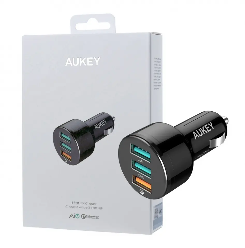 AUKEY CC-T11 ultrafast car charger 3xUSB Quick at Wasserman.eu