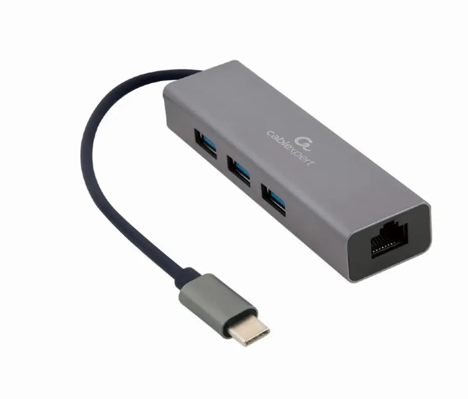 3-port USB 3.1 hub with a network card at Wasserman.eu