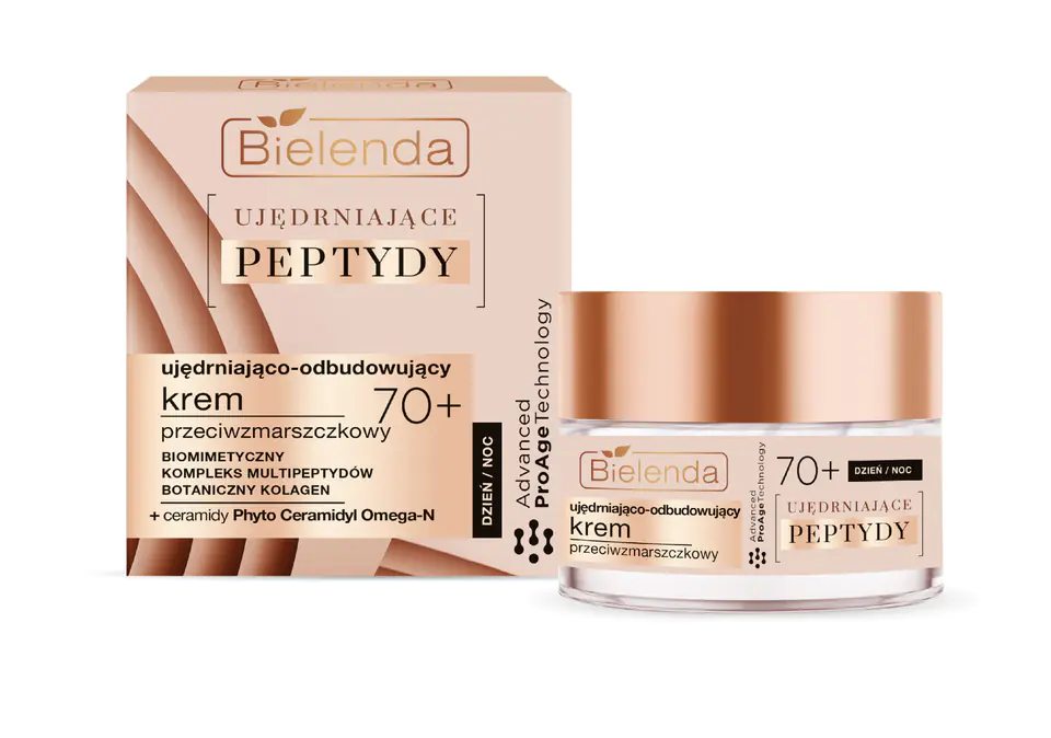 ⁨Bielenda Firming Peptides 70+ Firming & Rebuilding Anti-wrinkle Day & Night Cream 50ml⁩ at Wasserman.eu