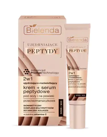⁨Bielenda Firming Peptides Firming and Brightening Cream - Peptide Serum 2in1 under the eyes and eyelids 15ml⁩ at Wasserman.eu