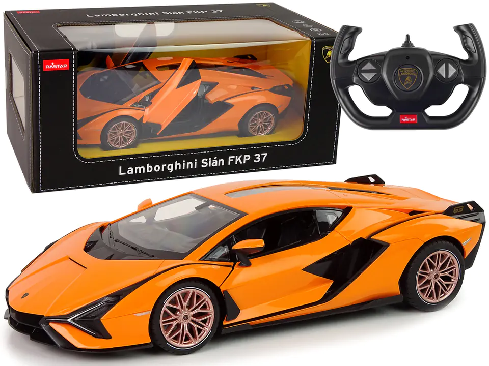 ⁨Auto R/C Lamborghini Sian FKP 37 Rastar 1:14 Pomarańczowe Na Pilota⁩ w sklepie Wasserman.eu