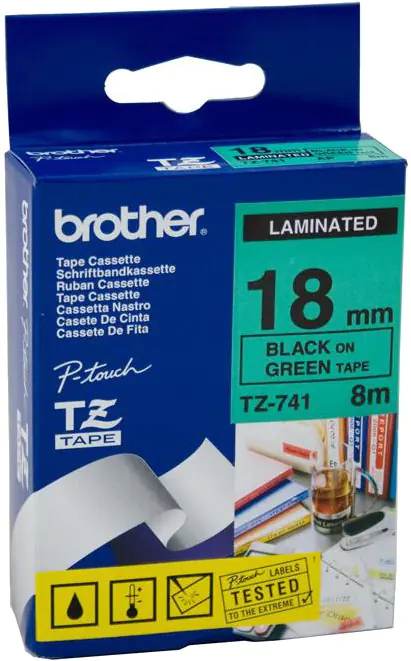 ⁨Tape BROTHER Black TZ-741⁩ at Wasserman.eu