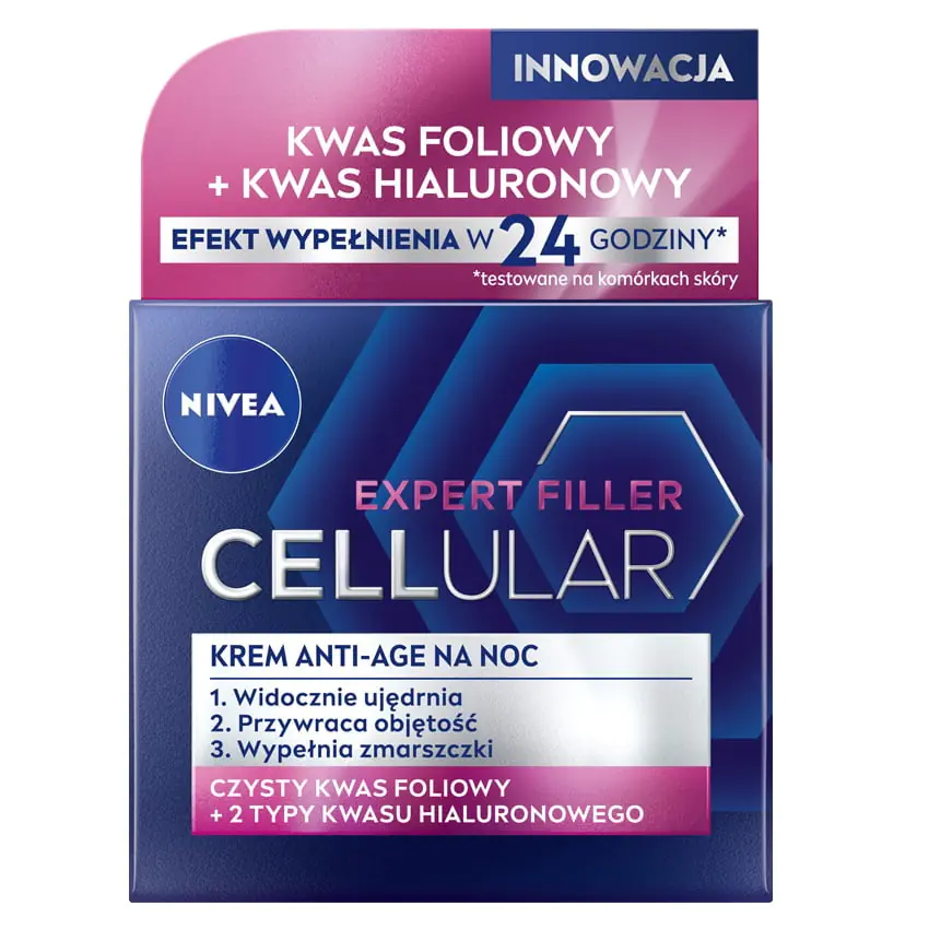 ⁨Nivea Hyaluron Cellular Filler + Visible Firming Anti-wrinkle Night Cream 50ml⁩ at Wasserman.eu