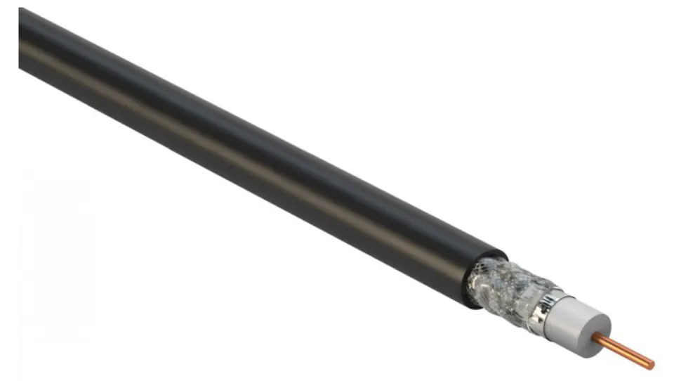⁨Coaxial Cable XzWDXpekw 75 1.0/4.8 black gel filling UHD-4K CESAT /100m/⁩ at Wasserman.eu