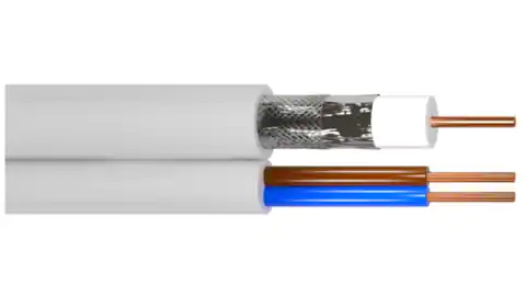 ⁨Przewód koncentryczny z zasilaniem w jednym YWDXpek 75 1,0/4,8 + OMY 2x1 CESAT CZARNY UV /100m/⁩ w sklepie Wasserman.eu