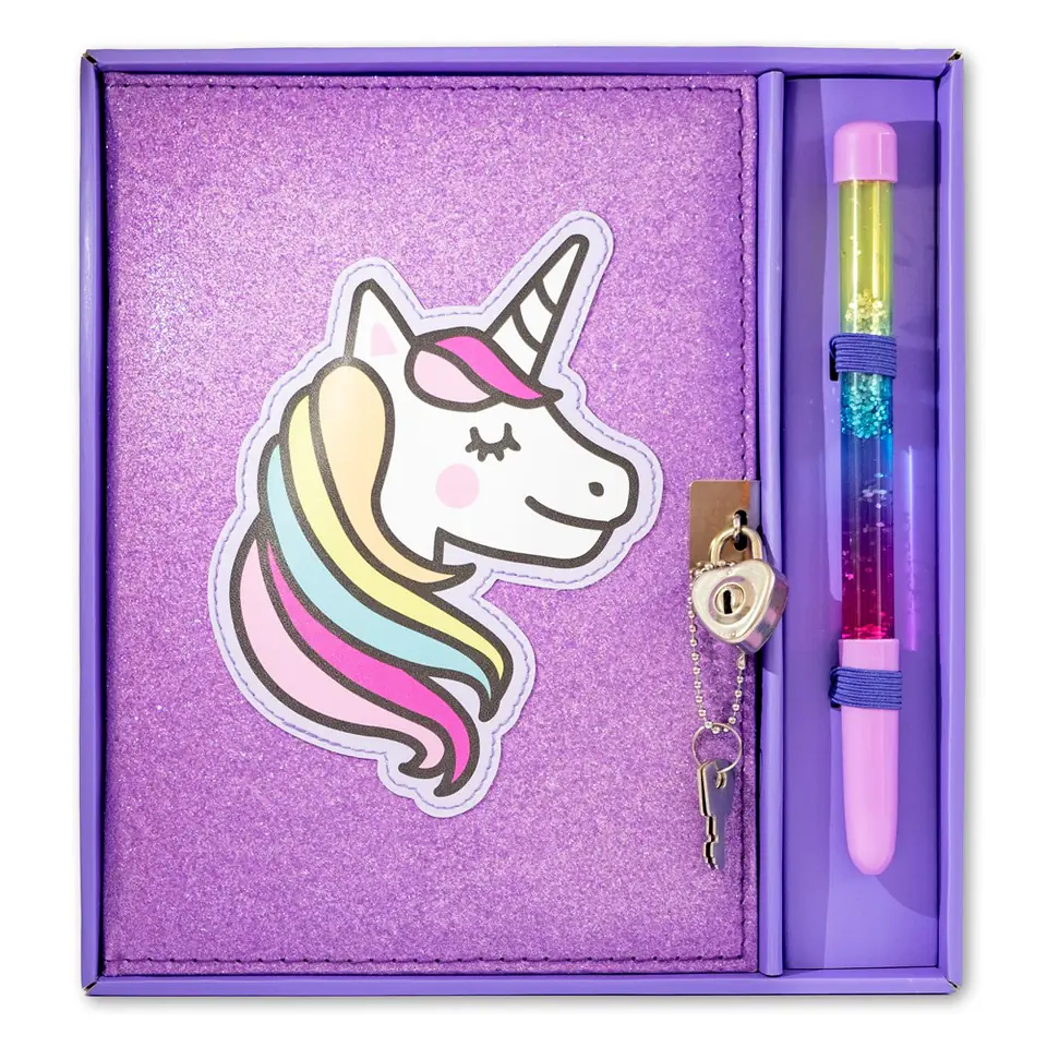 Glitter diary Unicorn violet at Wasserman.eu
