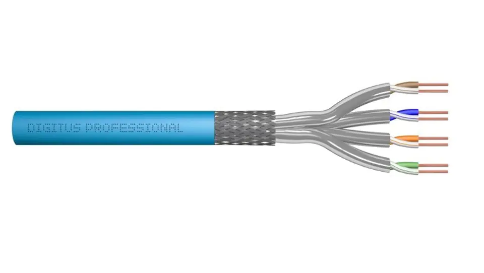 ⁨Kabel teleinformatyczny S/FTP kat. 6A LS0H drut niebieski Eca DK-1641-A-VH-5 /500m/⁩ w sklepie Wasserman.eu