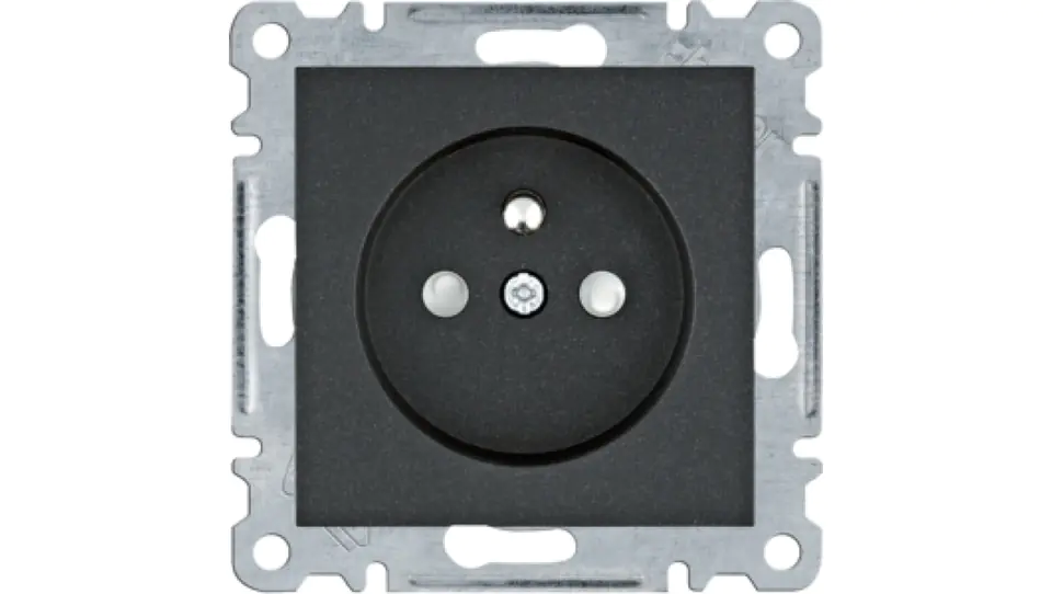 ⁨Lumina Power socket with ground contact shutter 16 A/250 VAC black WL1043⁩ at Wasserman.eu